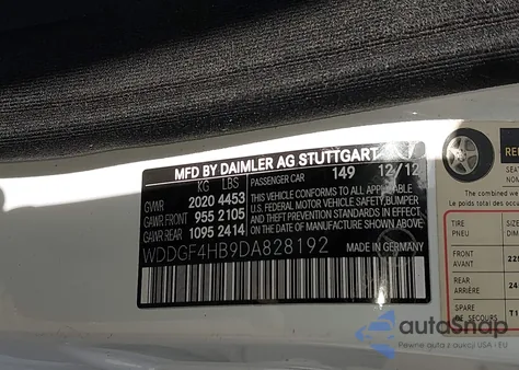 2013 Mercedes-Benz C 250 Luxury/Sport from USA, damaged, VIN WDDGF4HB9DA828192